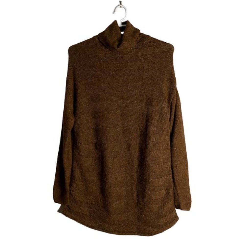 Simon Women's Cognac Knit Turtleneck Sweater